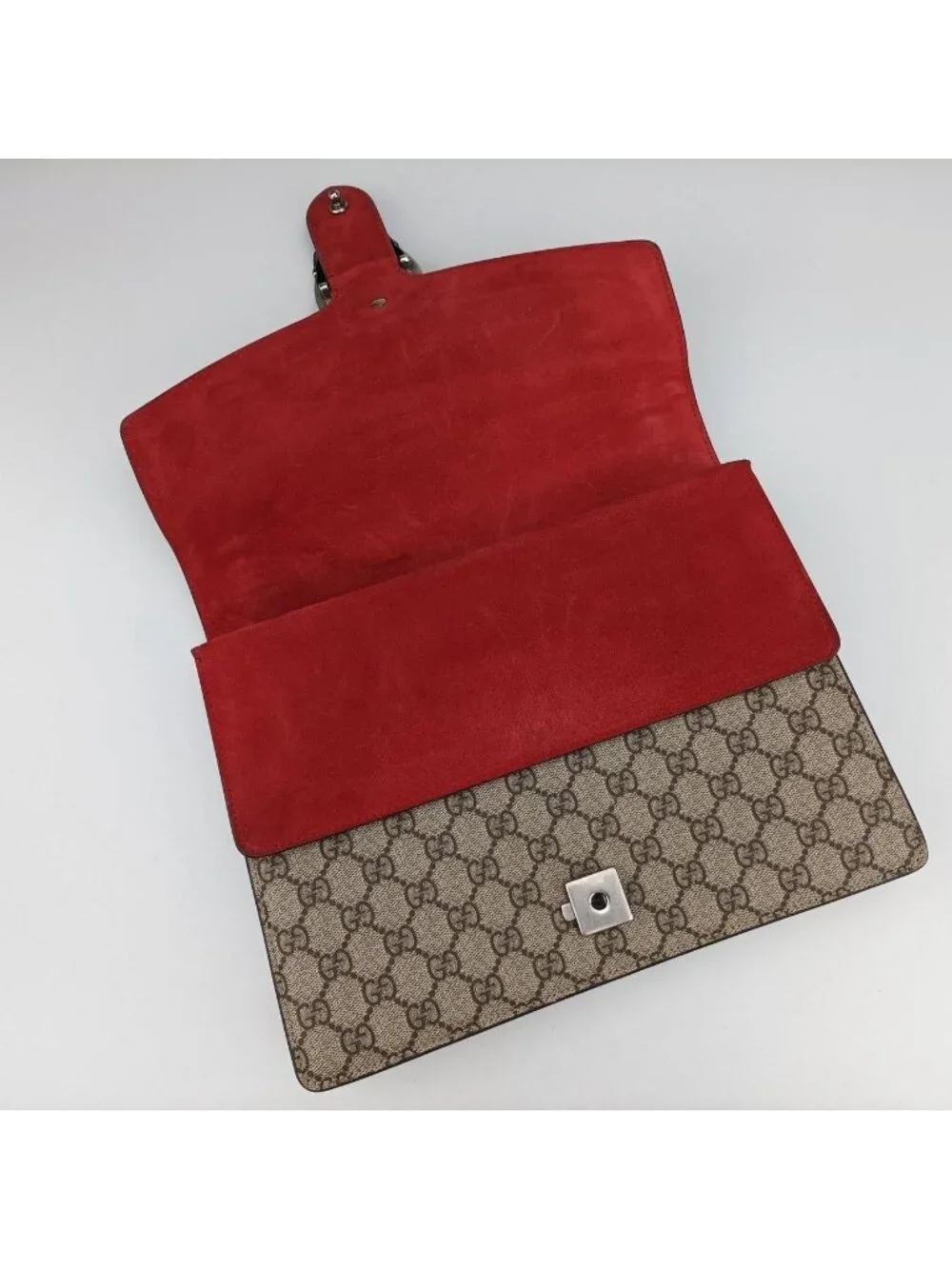 Gucci Dionysus Beige Red Canvas Suede Shoulder